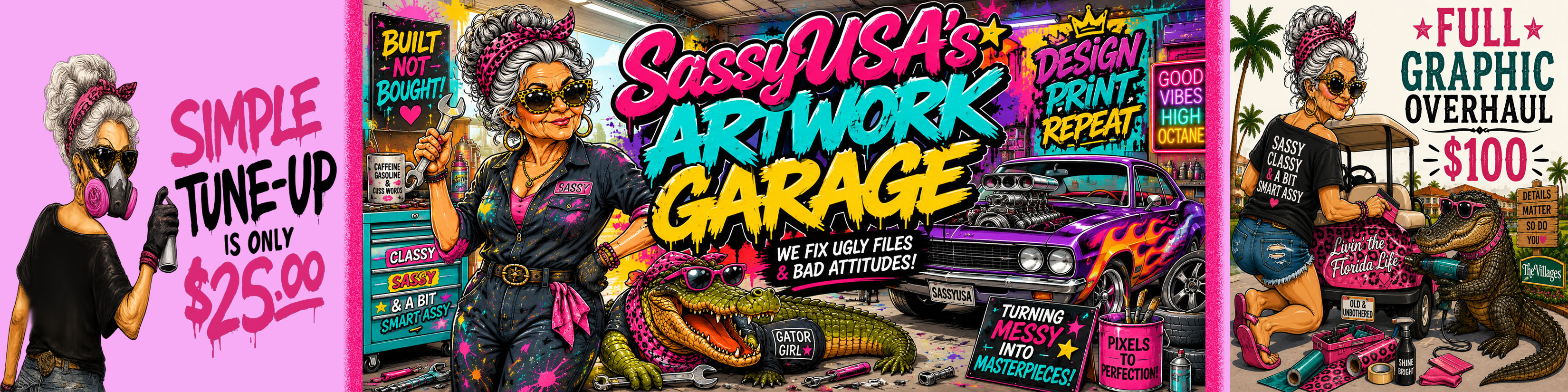SassyUSA Art Garage Banner
