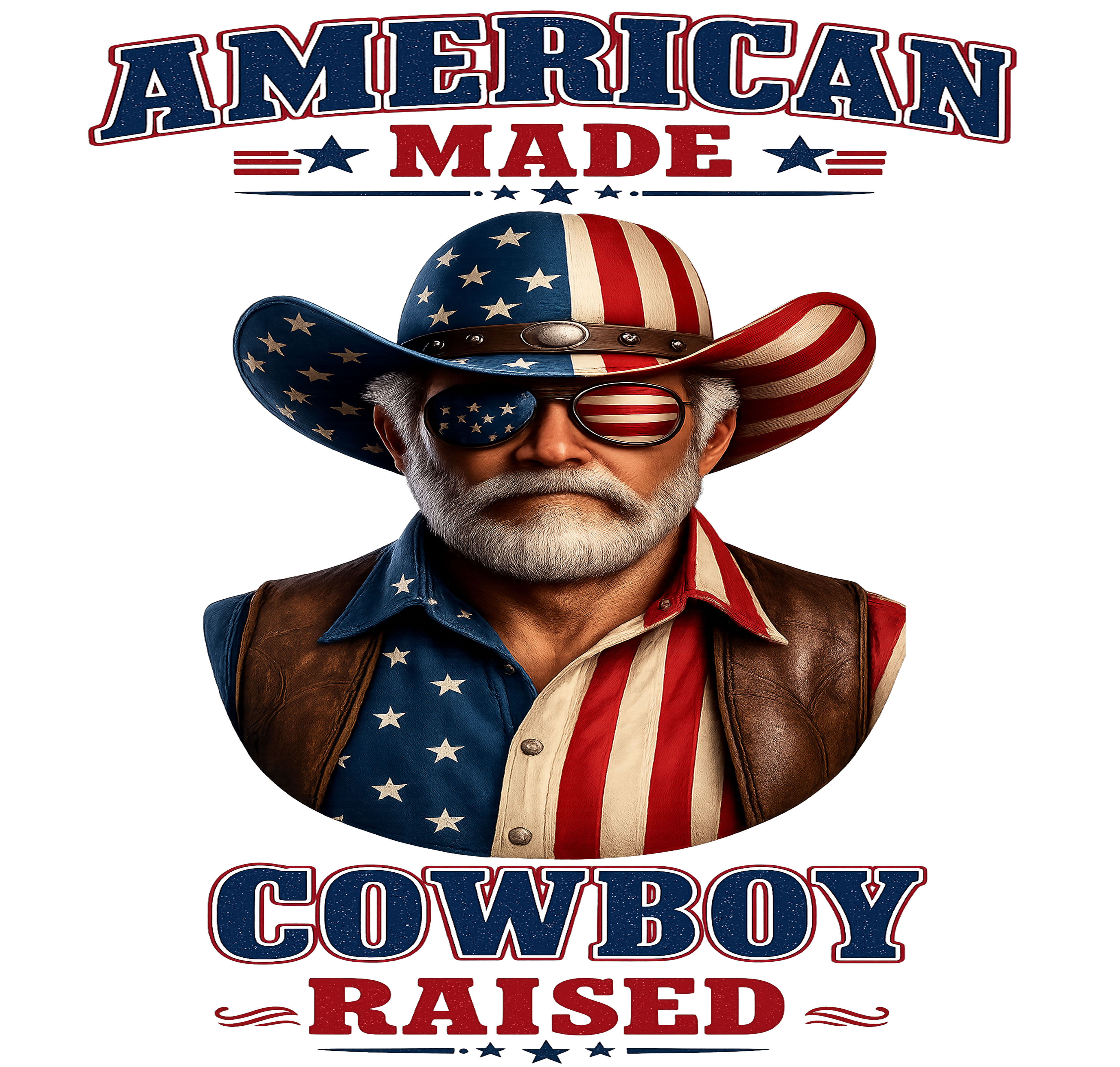 American Made Cowboy Raised Graphic