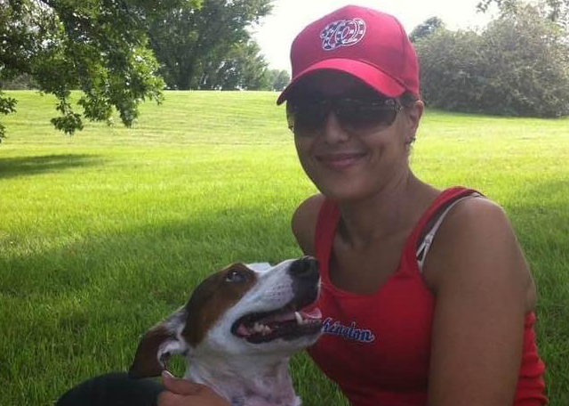 Siham chilling in DC with the pooch 