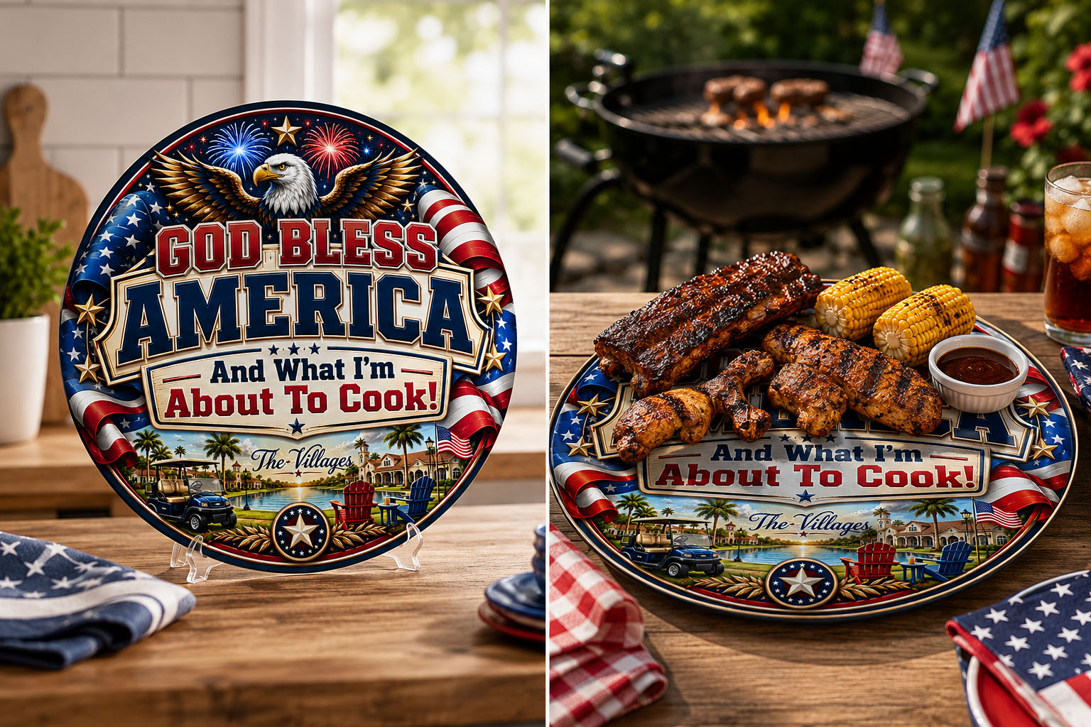 God Bless America Cutting Board Display