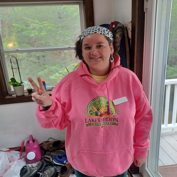 Allison proudly wearing her birthday sweatshirt from SassyUSA