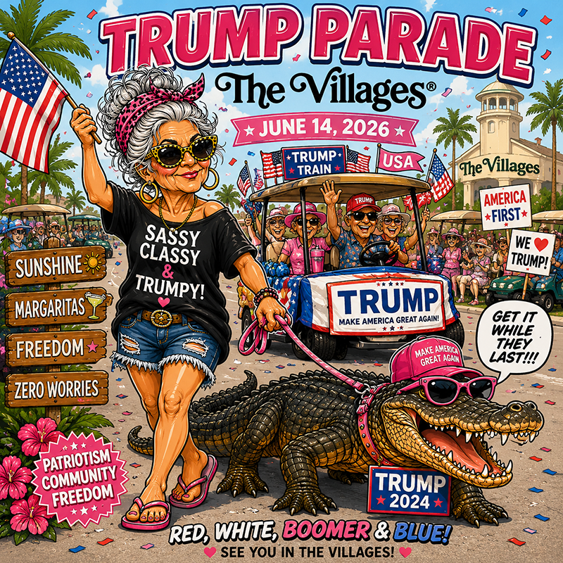 Trump golf cart parade patriotic shirt collection